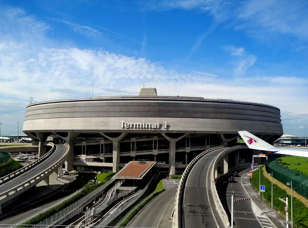 Photo de l'aéroport de Paris Charles de Gaulle prise d'un avion