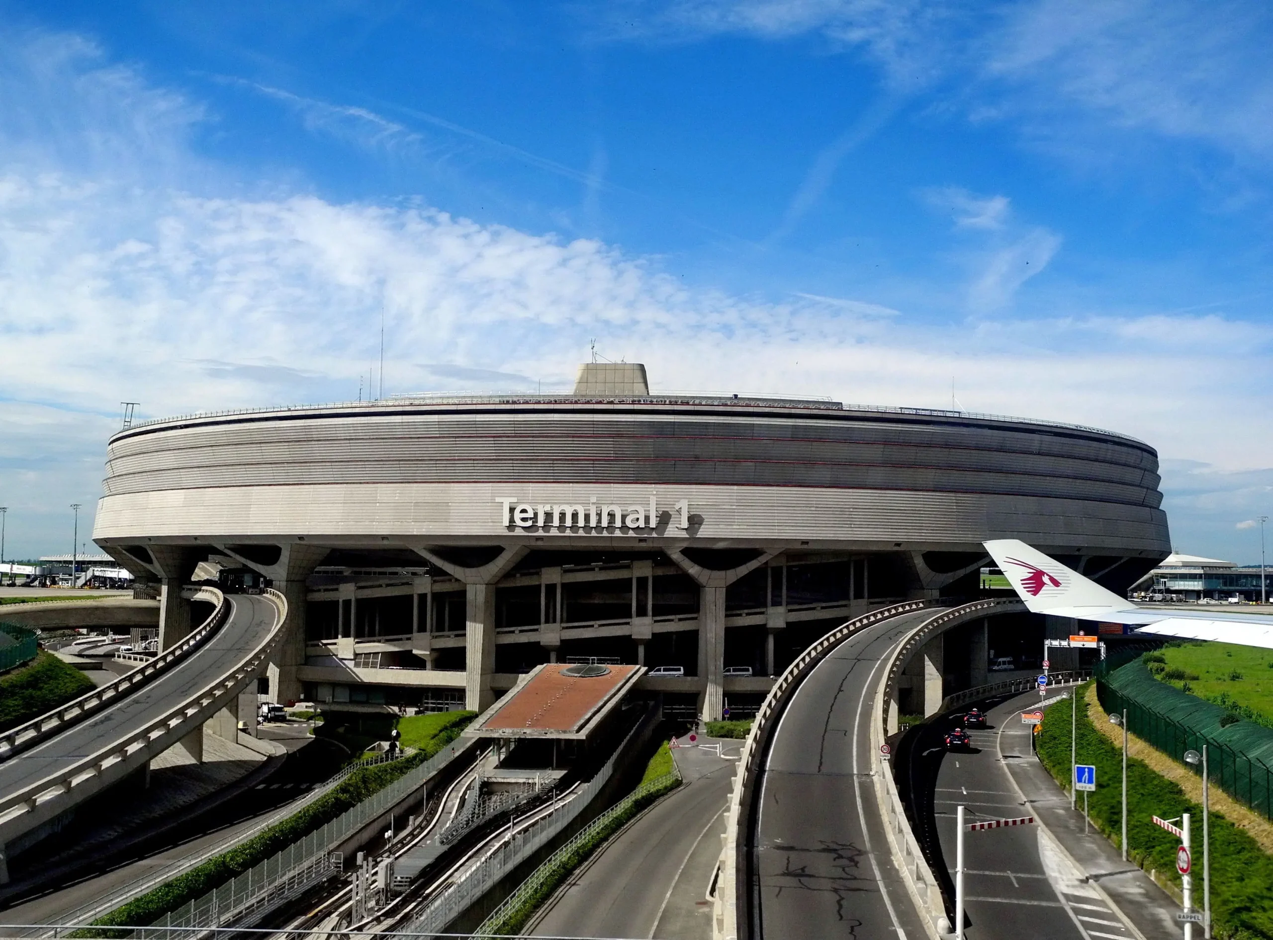 Photo de l'aéroport de Paris Charles de Gaulle prise d'un avion